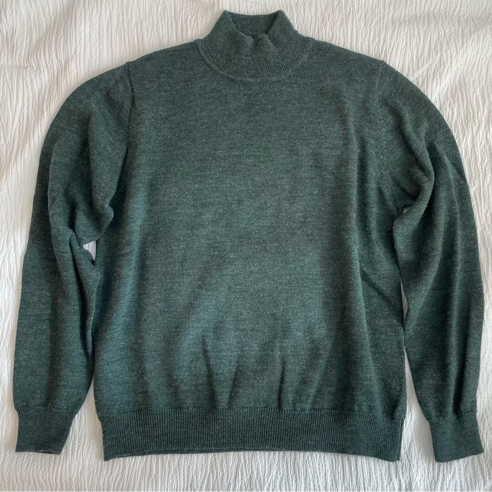 Vintage Dark Green Wool Charter Club Turtleneck Sweater